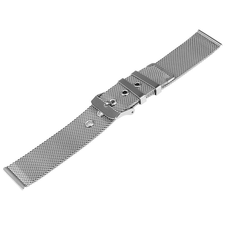 Bransoleta siatka klamra model 6 - 22 mm - srebrna