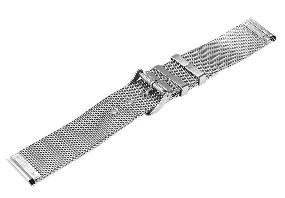 Bransoleta siatka klamra model 6 - 22 mm - srebrna