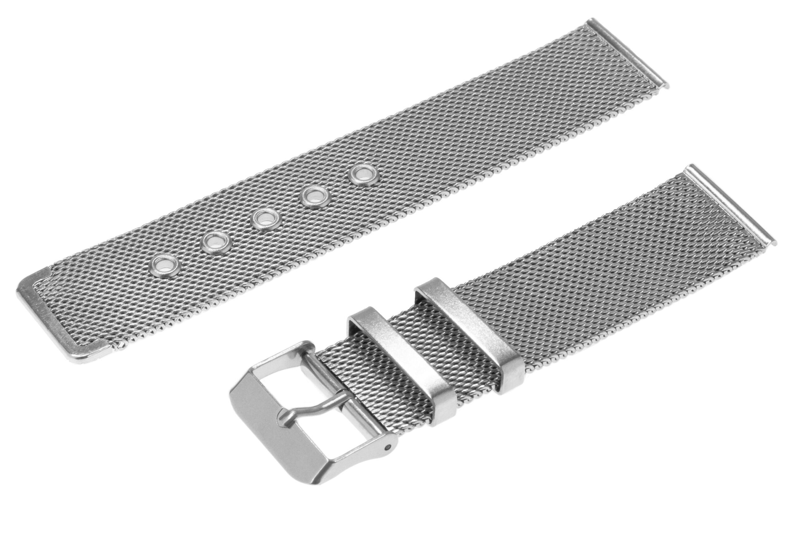 Bransoleta siatka klamra model 6 - 22 mm - srebrna