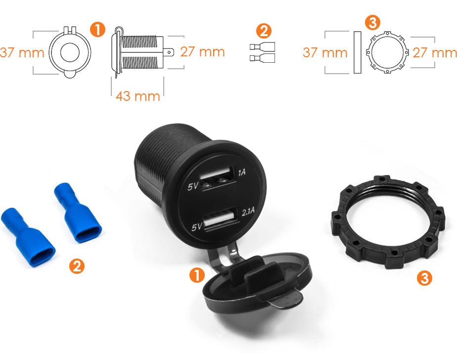 Motorcycle usb socket - MUS10