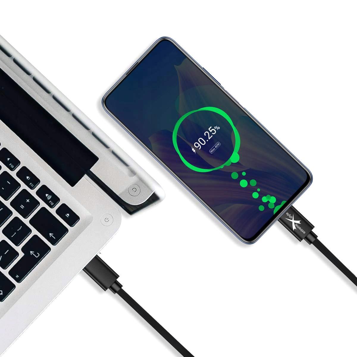 Reinforced cable Ampere USB type-C - USB type-C - eXtremestyle® - 1 m - black