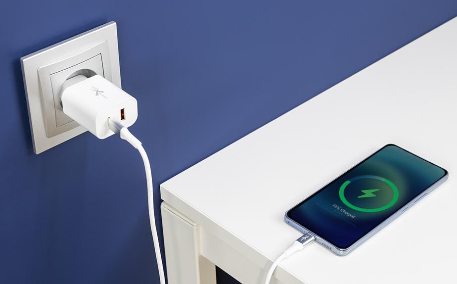 Reinforced cable Ampere USB type-C - USB type-C - eXtremestyle® - 2 m - white