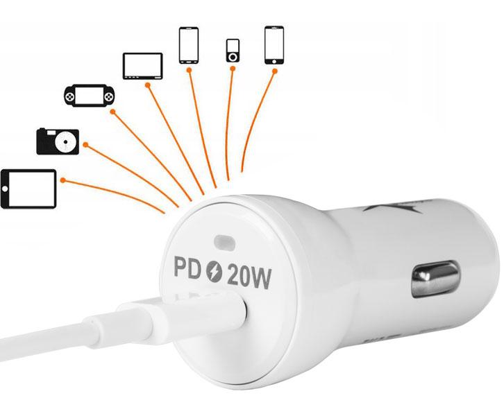 Car charger eXtreme® Ampere - PD - ACCC320W - biała