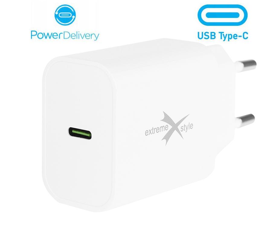 Ładowarka sieciowa eXtreme® USB Typ-C + kabel USB Typ-C - PD - 25W - TC25C+CC