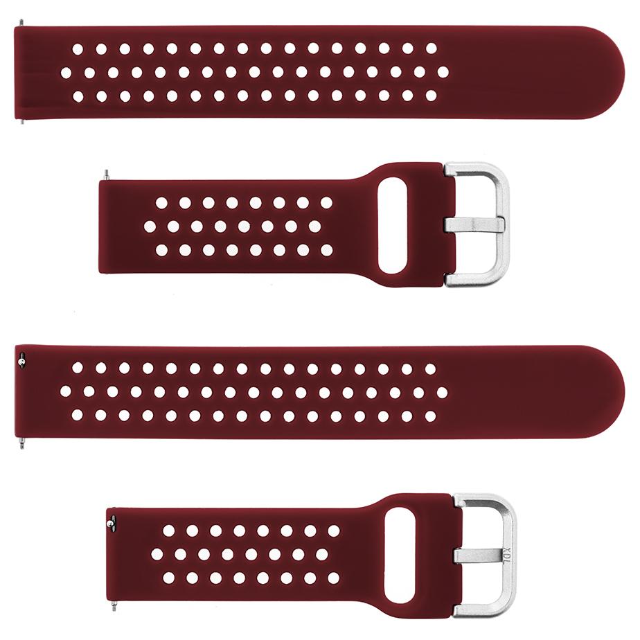 Pasek silikonowy S08 - bordowy - 22 mm