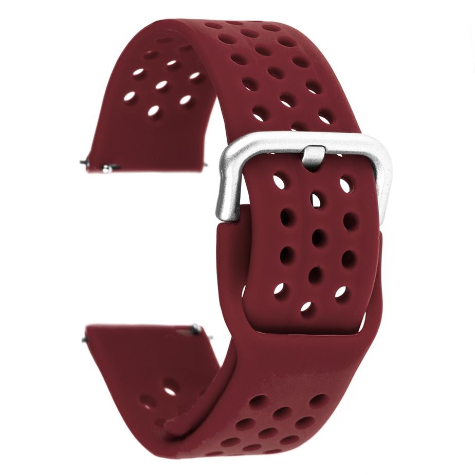 Pasek silikonowy S08 - bordowy - 20 mm