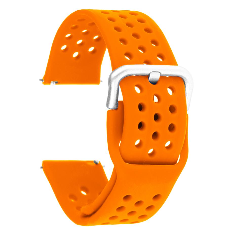 Pasek silikonowy S08 - pomarańczowy - 22 mm