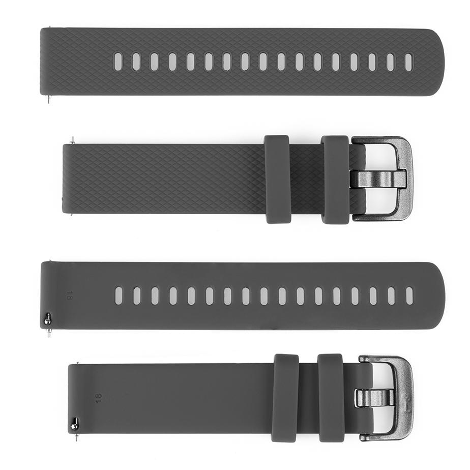 Pasek silikonowy S07 - grafitowy - 22 mm