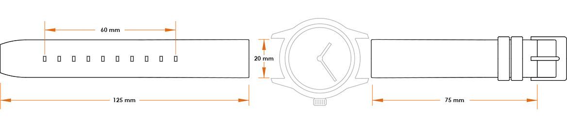 Pasek silikonowy Z04 - czarno-ciemnoczerwony - 20 mm