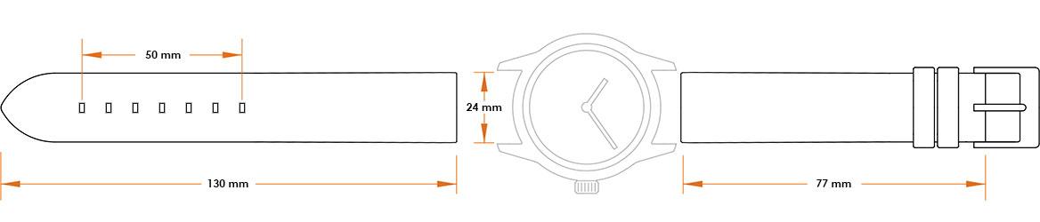 Pasek silikonowy Z05 - czarny - 24 mm