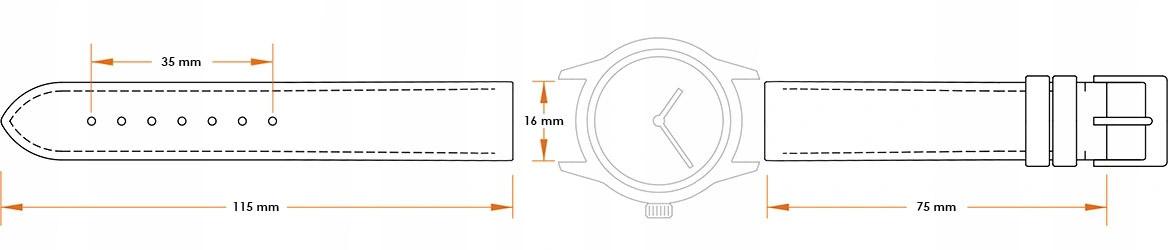 Leather strap C1 - pink - 16 mm