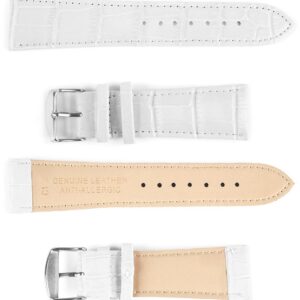 Leather strap C1 - white - 18 mm