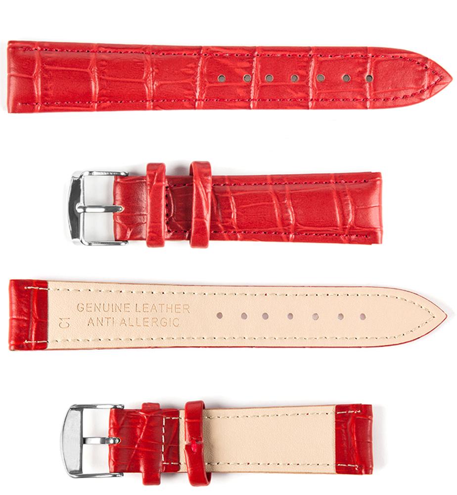 Pasek skórzany C1 - czerwony - 20 mm