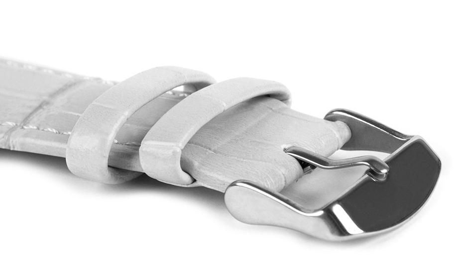 Pasek skórzany C1 - szary - 18 mm