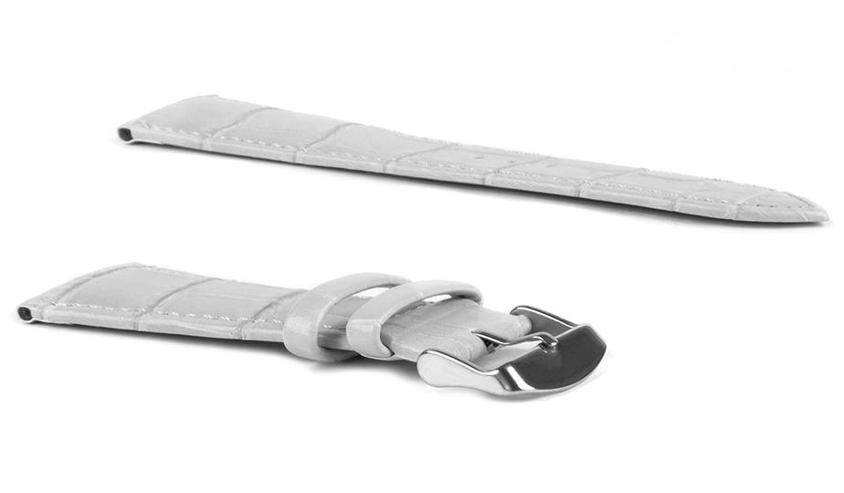 Pasek skórzany C1 - szary - 18 mm