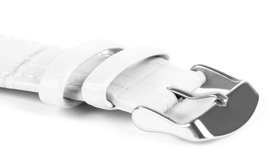 Pasek skórzany C1 XL - biały - 18 mm