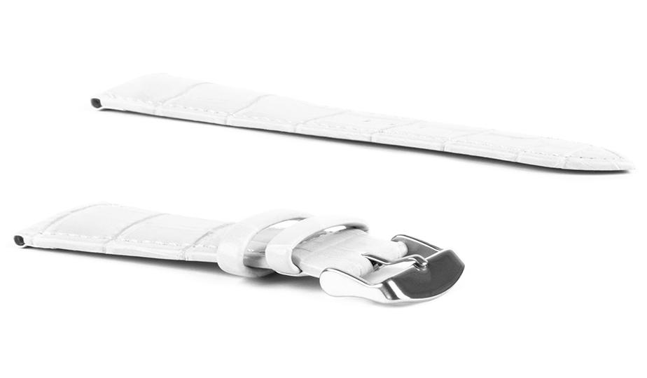 Pasek skórzany C1 XL - biały - 18 mm