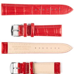 Pasek skórzany C1 XL - czerwony - 20 mm