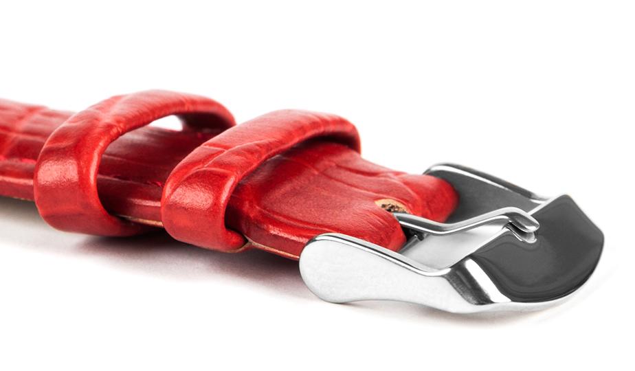 Pasek skórzany C1 XL - czerwony - 24 mm