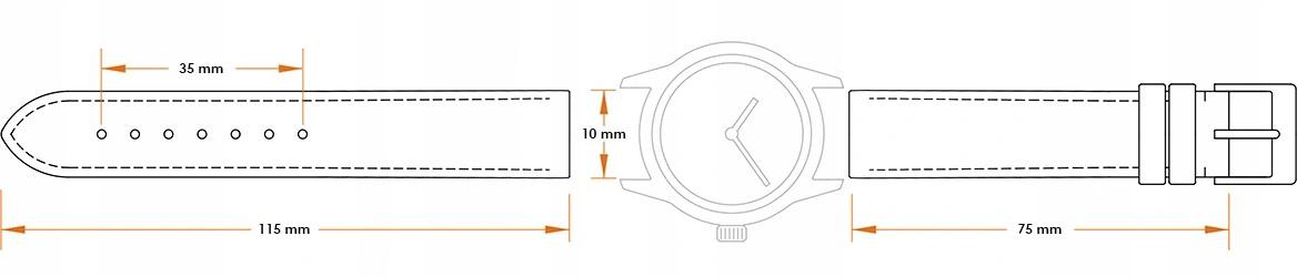 Pasek skórzany C10 - szary - 10 mm