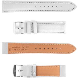 Pasek skórzany C10 - biały - 18 mm