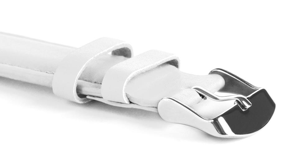 Pasek skórzany C10 - biały - 10 mm