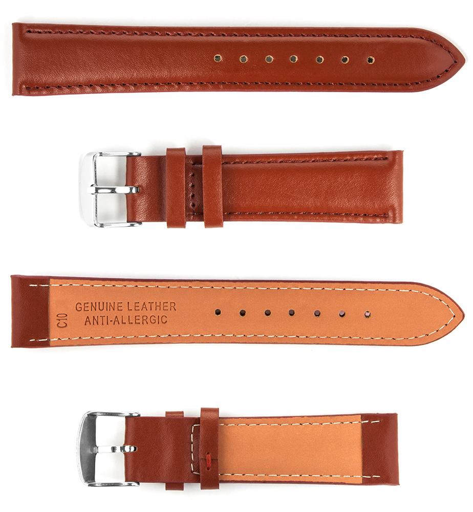 Pasek skórzany C10 - brązowy - 16 mm