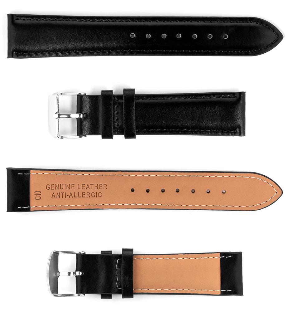Pasek skórzany C10 - czarny - 20 mm