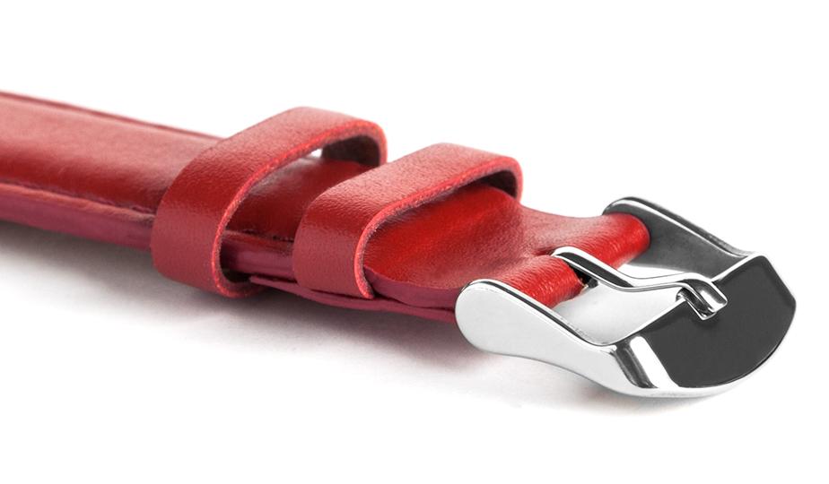 Pasek skórzany C10 - czerwony - 10 mm