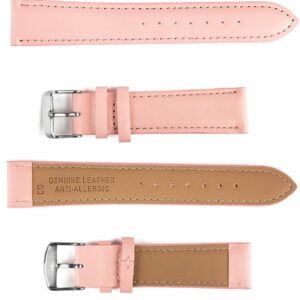 Pasek skórzany C10 - różowy - 20 mm