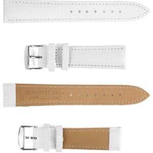 Pasek skórzany C11 - biały - 24 mm