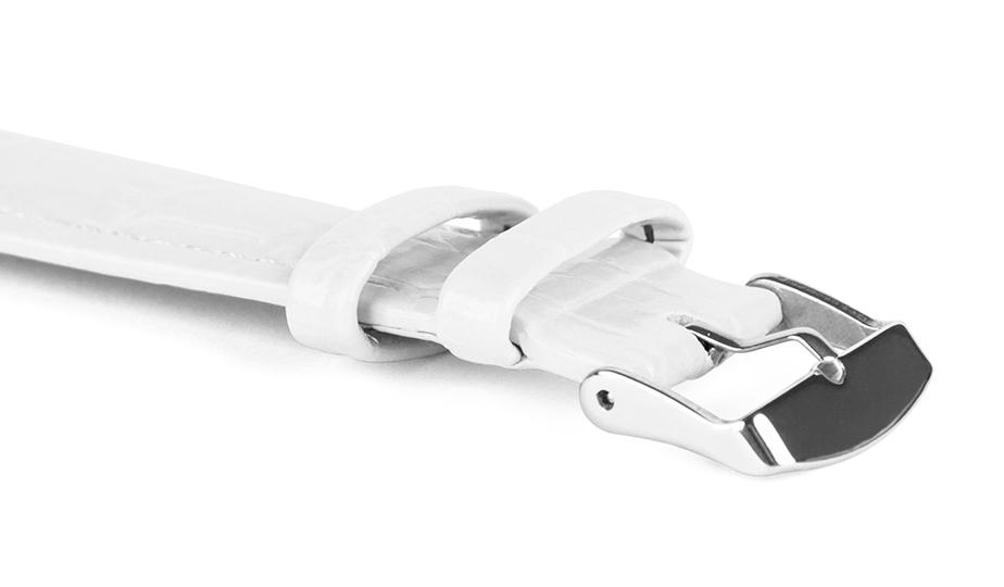 Pasek skórzany C11 - biały - 14 mm