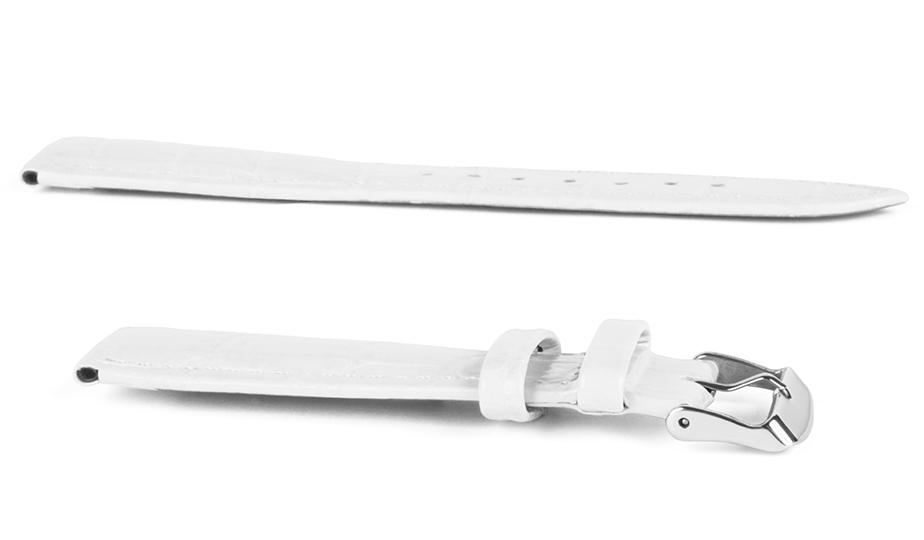 Pasek skórzany C11 - biały - 14 mm