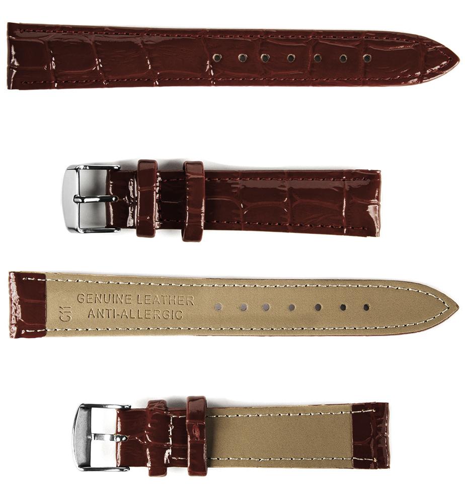 Pasek skórzany C11 - ciemny brąz - 18 mm