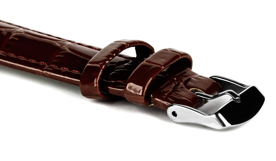 Pasek skórzany C11 - ciemny brąz - 18 mm