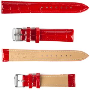 Pasek skórzany C11 - czerwony - 24 mm