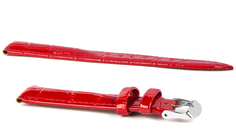 Pasek skórzany C11 - czerwony - 18 mm