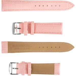 Pasek skórzany C11 - różowy - 16 mm