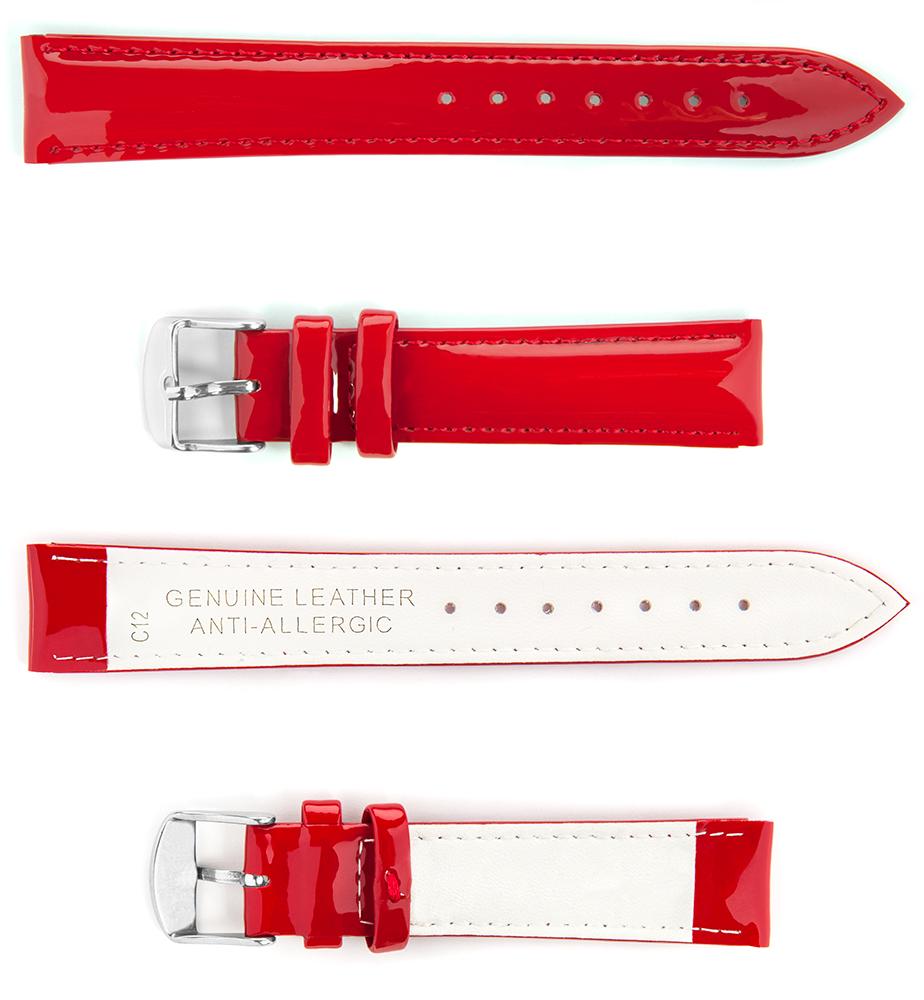 Pasek skórzany C12 - czerwony - 20 mm