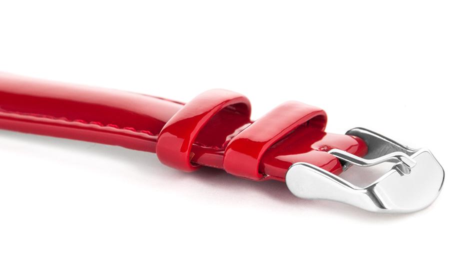 Pasek skórzany C12 - czerwony - 18 mm