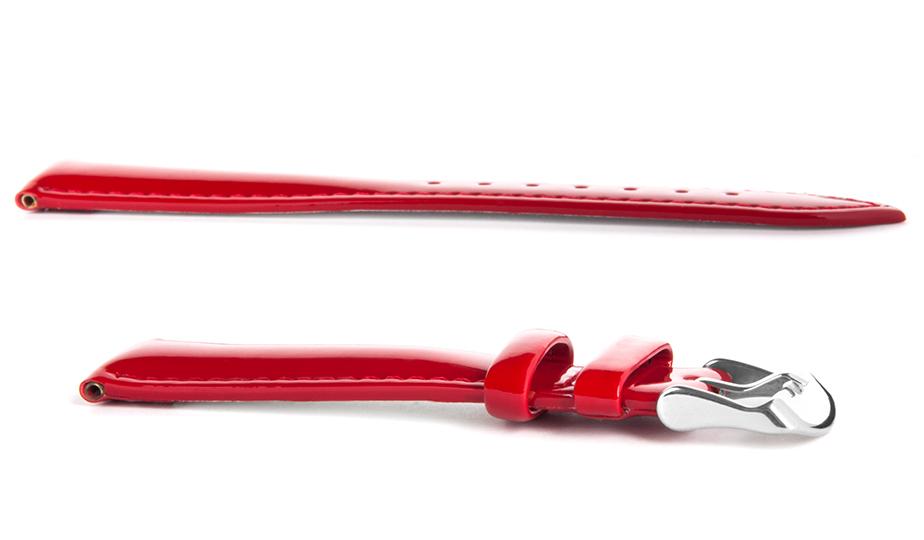 Pasek skórzany C12 - czerwony - 18 mm