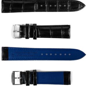 Pasek skórzany C16 - czarno-granatowy - 16 mm