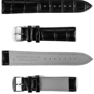 Pasek skórzany C16 - czarno-szary - 14 mm