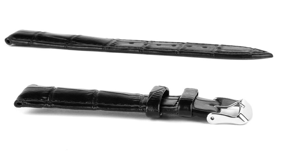 Pasek skórzany C16 - czarno-szary - 20 mm