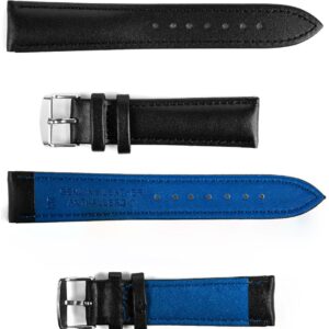 Pasek skórzany C17 - czarno-granatowy - 20 mm