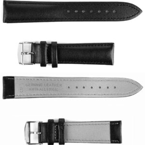 Pasek skórzany C17 - czarno-szary - 16 mm