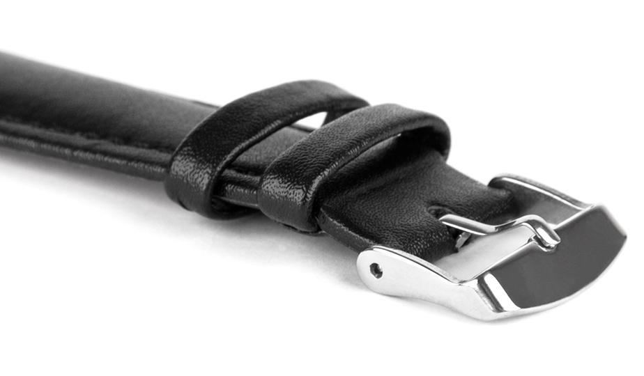 Pasek skórzany C17 - czarno-szary - 16 mm