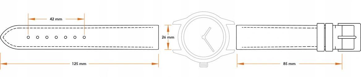 Leather strap C2 - black - 26 mm