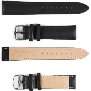 Leather strap C2 - black - 18 mm