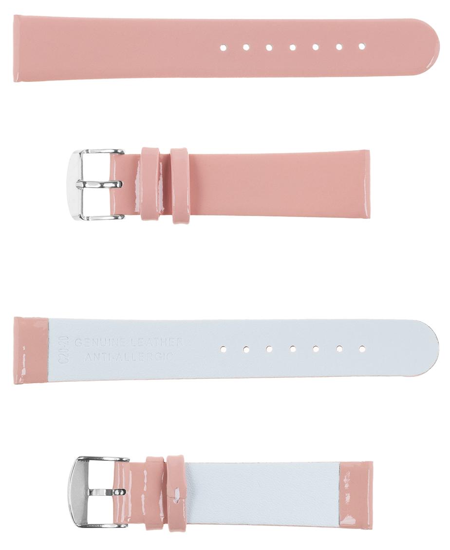 Pasek skórzany C20 - różowy - 16 mm